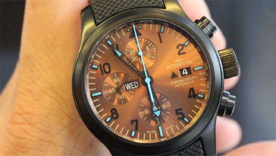 Мужские наручные часы Fortis Blue Horizon - цена - обзор - хронограф